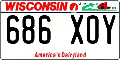 WI license plate 686XOY