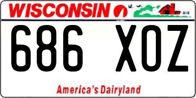 WI license plate 686XOZ