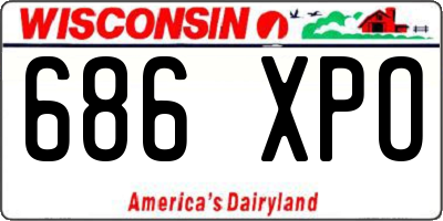 WI license plate 686XPO