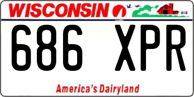 WI license plate 686XPR