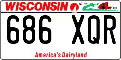 WI license plate 686XQR