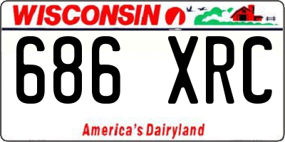 WI license plate 686XRC