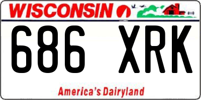 WI license plate 686XRK