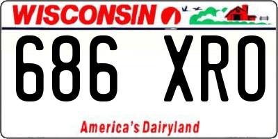 WI license plate 686XRO