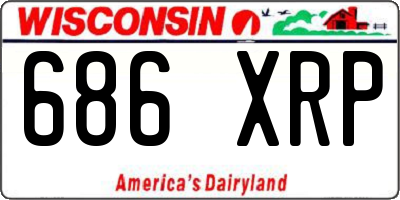 WI license plate 686XRP