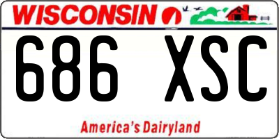 WI license plate 686XSC