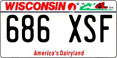 WI license plate 686XSF