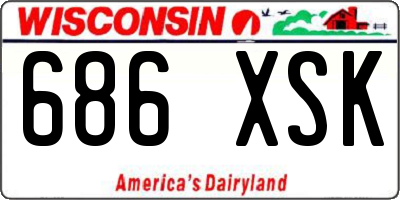 WI license plate 686XSK