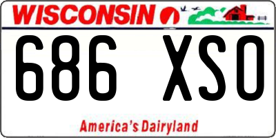 WI license plate 686XSO