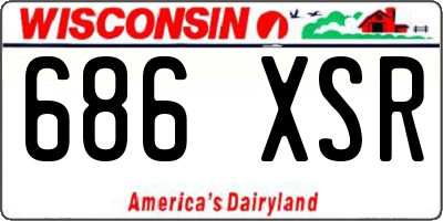 WI license plate 686XSR