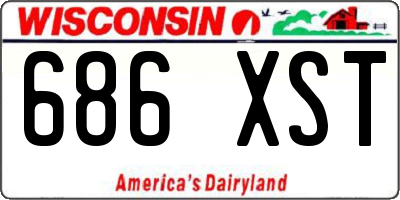 WI license plate 686XST
