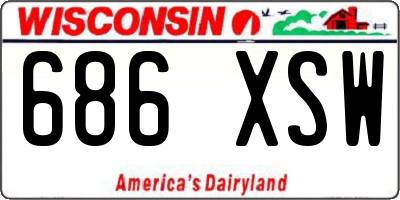 WI license plate 686XSW