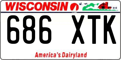 WI license plate 686XTK