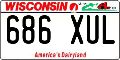 WI license plate 686XUL