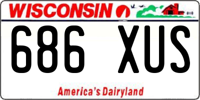 WI license plate 686XUS