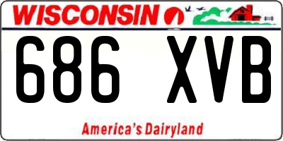 WI license plate 686XVB