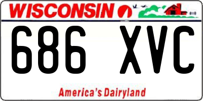 WI license plate 686XVC