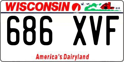WI license plate 686XVF