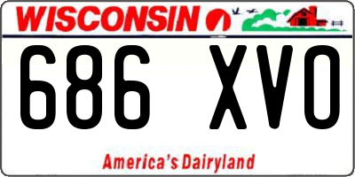 WI license plate 686XVO