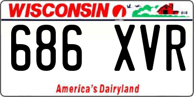 WI license plate 686XVR