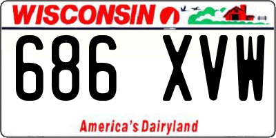 WI license plate 686XVW