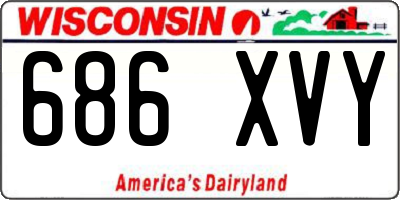 WI license plate 686XVY