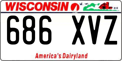 WI license plate 686XVZ