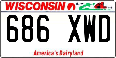 WI license plate 686XWD