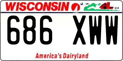 WI license plate 686XWW
