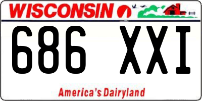 WI license plate 686XXI