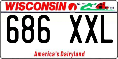 WI license plate 686XXL