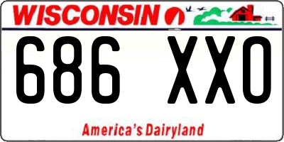 WI license plate 686XXO