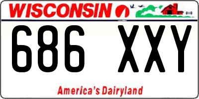 WI license plate 686XXY