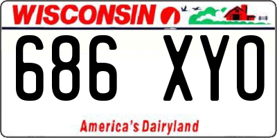 WI license plate 686XYO