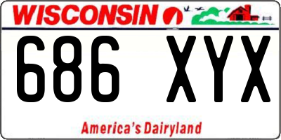 WI license plate 686XYX