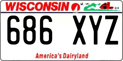 WI license plate 686XYZ