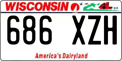 WI license plate 686XZH