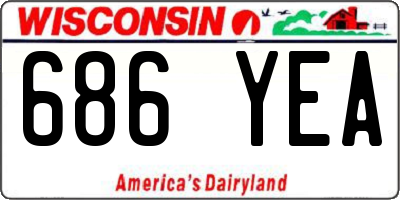WI license plate 686YEA