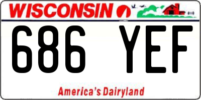 WI license plate 686YEF
