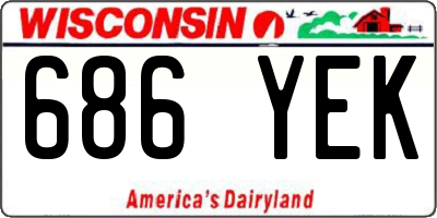 WI license plate 686YEK