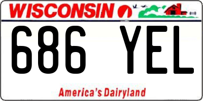 WI license plate 686YEL