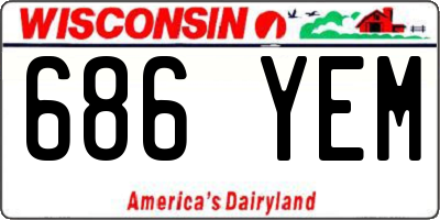 WI license plate 686YEM