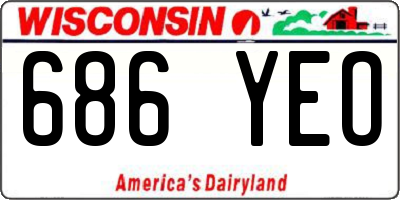 WI license plate 686YEO