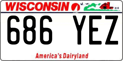 WI license plate 686YEZ