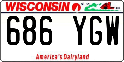 WI license plate 686YGW