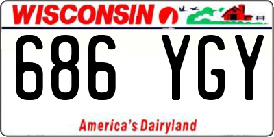 WI license plate 686YGY