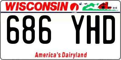 WI license plate 686YHD