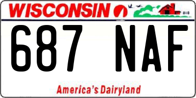 WI license plate 687NAF