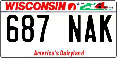 WI license plate 687NAK