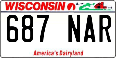 WI license plate 687NAR